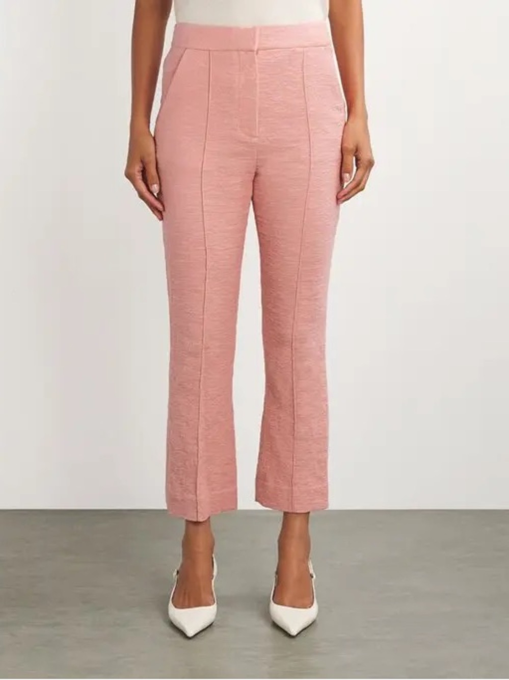 Veronica Beard Tani Cotton Blend Crepe Kick Flare Pants